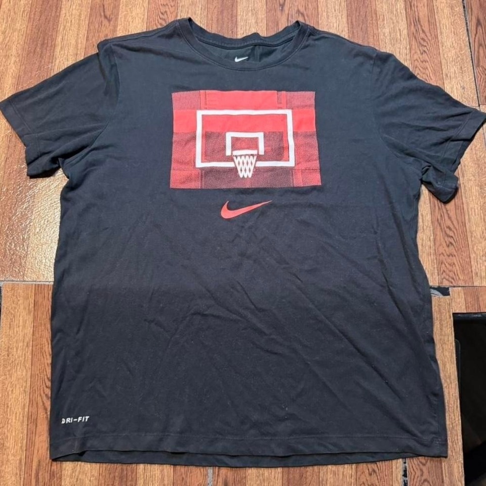 Nike‎ Basketball Black Dri-Fit Tech Retro Sportswear Running Shirt Large